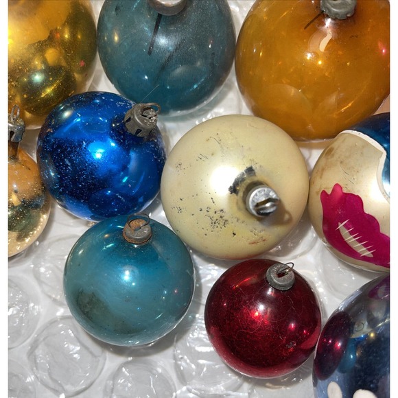 Vintage Mercury Glass Mixed Lot Christmas Ornament Some Rare Marked Poland 3E26 - Picture 10 of 12